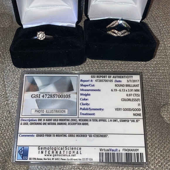 Solitaire Diamond Roundcut 1 carat 14K White Gold & Ring Enhancement  🧾 - Picture 4 of 14